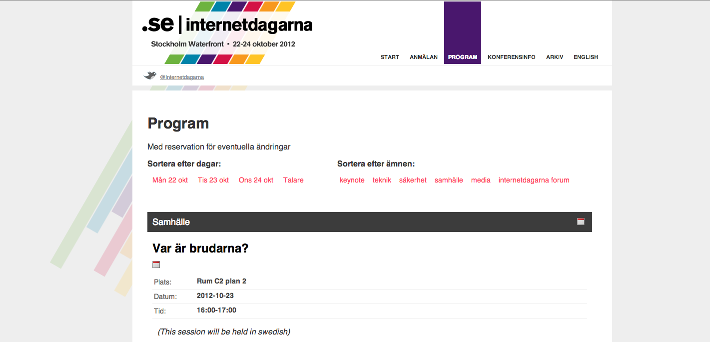  .SE,  Brit Staktson, Jämställdhet, Internet, Internetdagarna