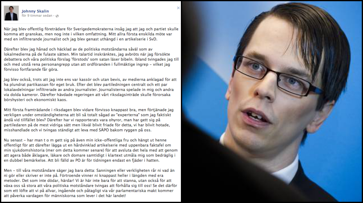 Johnny Skalin,  Wallraffa,  Sjukbidrag, Fru,  Sundsvalls tidning, Anhöriginvandring, Medier, Sverigedemokraterna