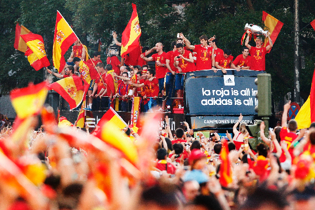 Mästare, Spanien, Fotboll, La Roja, Madrid, EM, Juan Carlos, Fest
