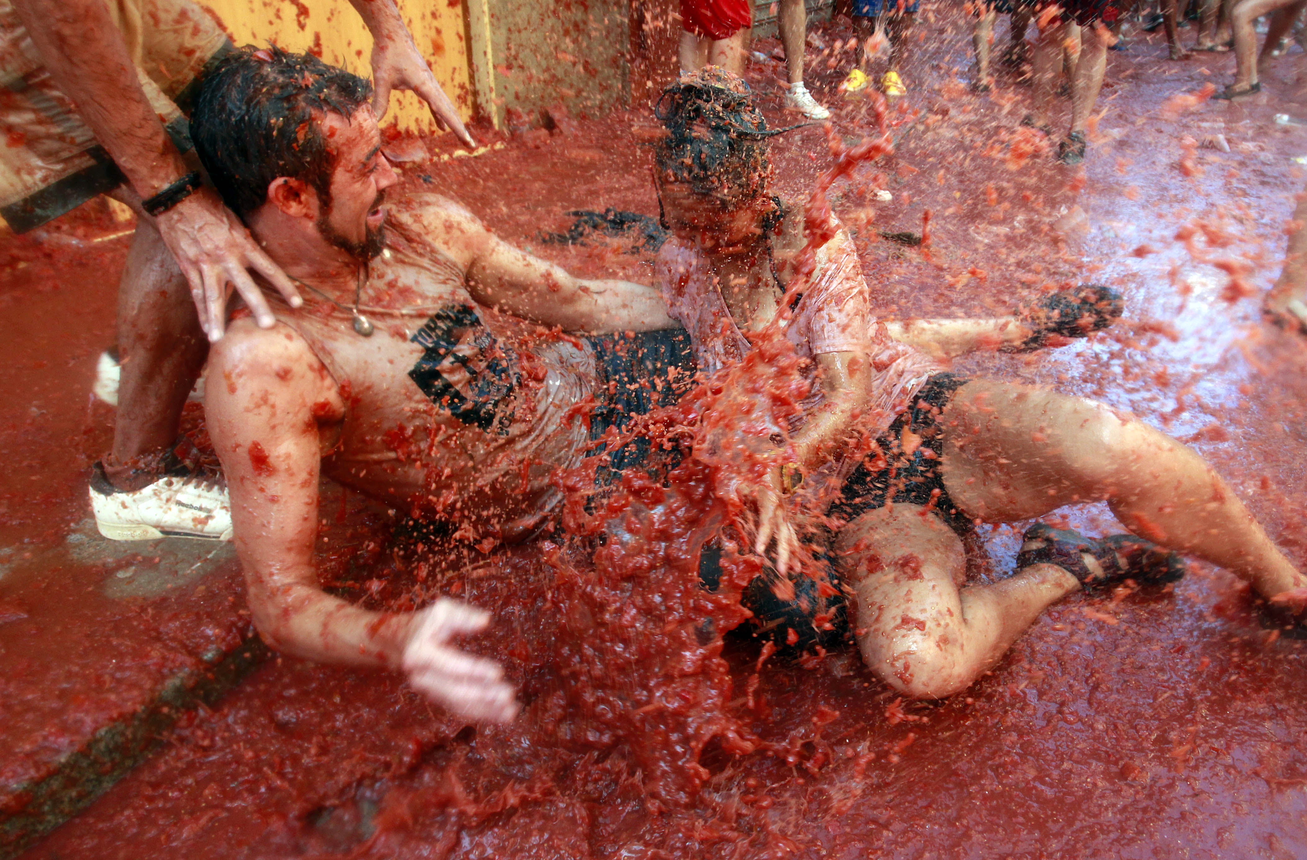  Tomatkrig, Tomatina, Spanien