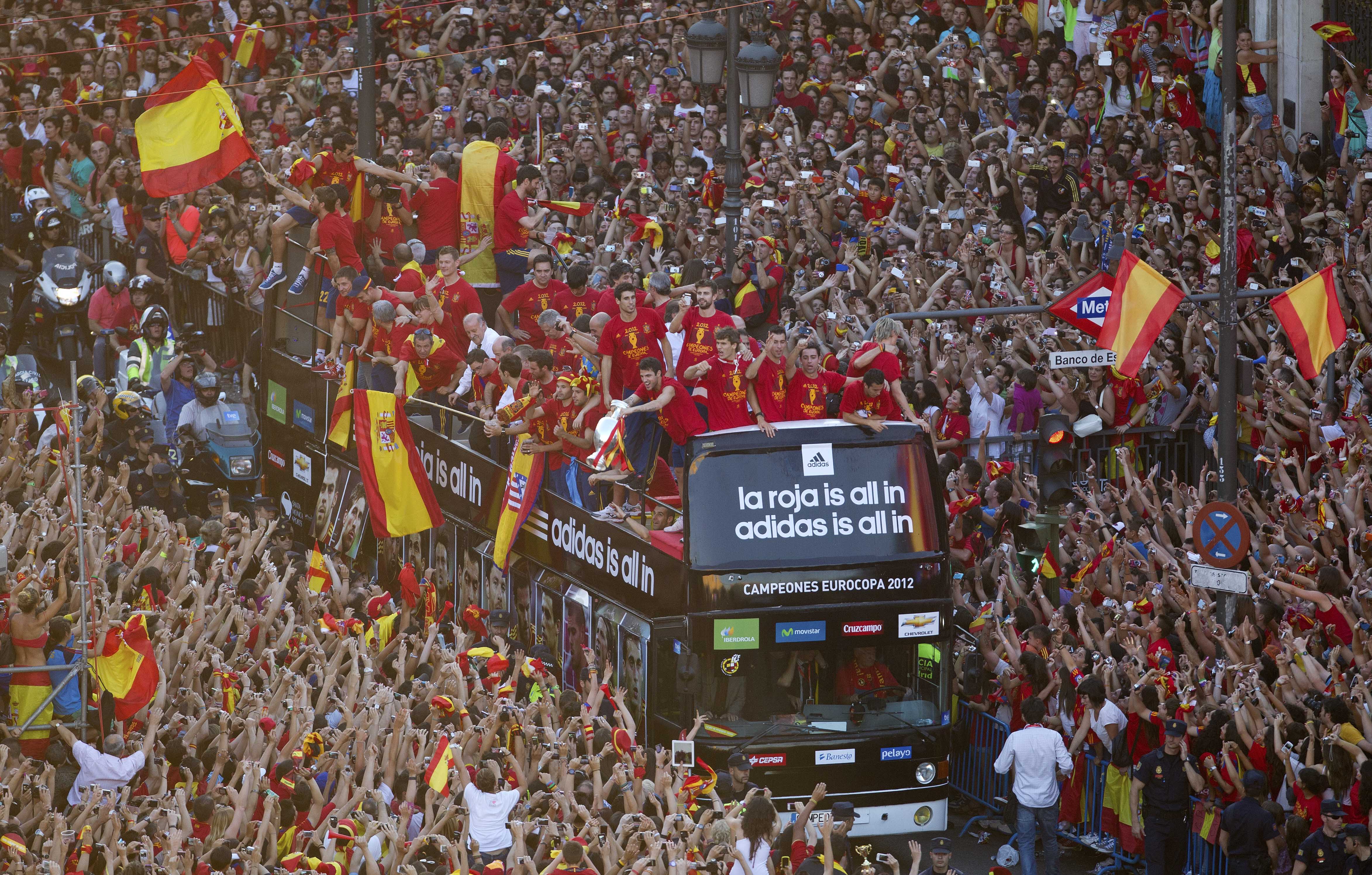 Fotboll, EM, Madrid, Spanien, Fest, Juan Carlos, La Roja, Mästare