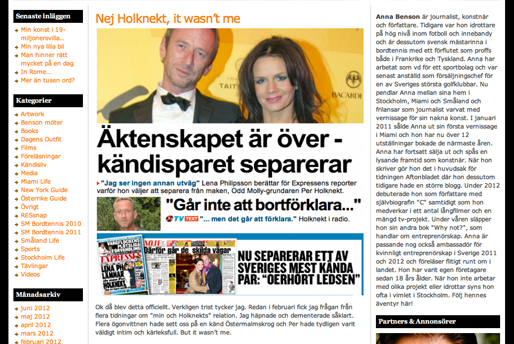 Per Holknekt, Lena Philipsson, skilsmässa
