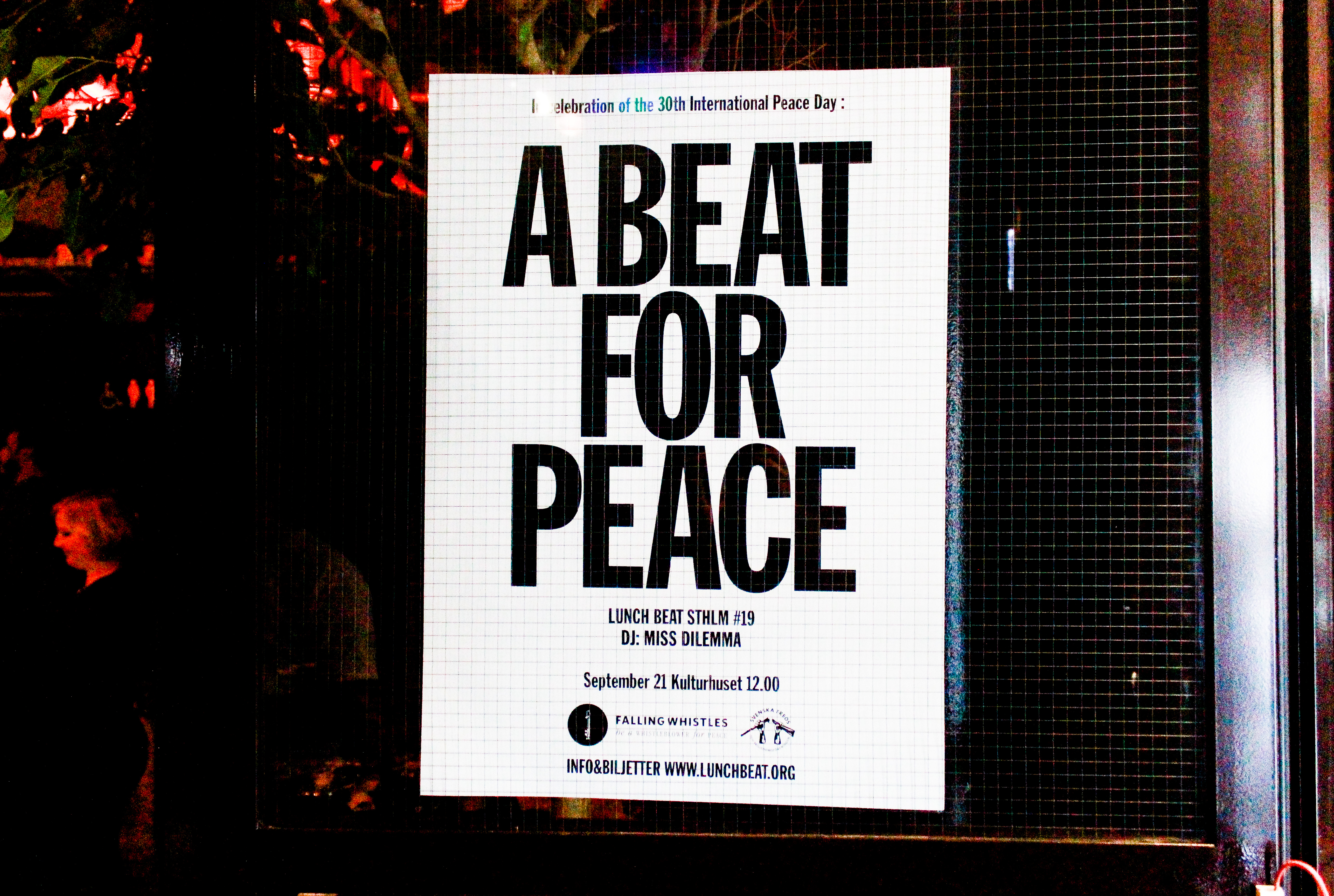 Falling Whistles, Kulturhuset, Lunch Beat, Daniel Odelstad, A Beat For Peace, Anders Olsson, Lunchfest, Ylva Lundberg