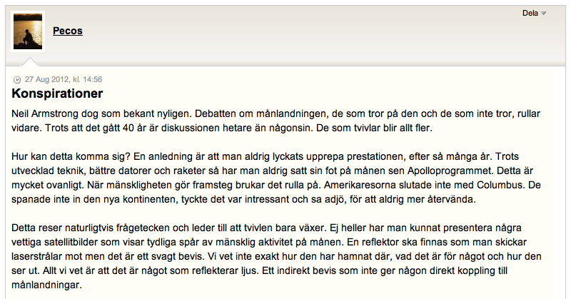 Neil Armstrong, Konspiration, månlandningen