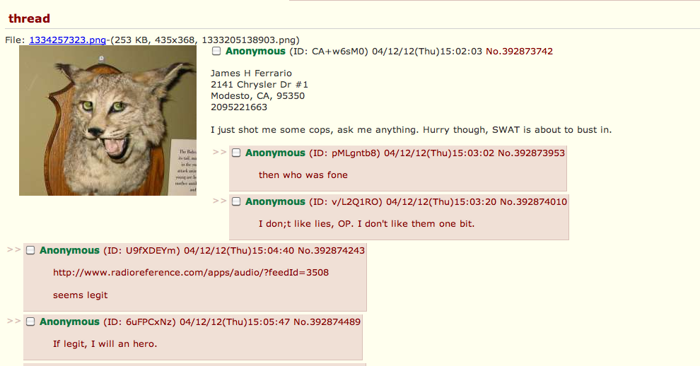 Eld, Skottdrama, Polismord, Polismördare, Internet, 4Chan, Omringad, Civil, Döda, Skröt