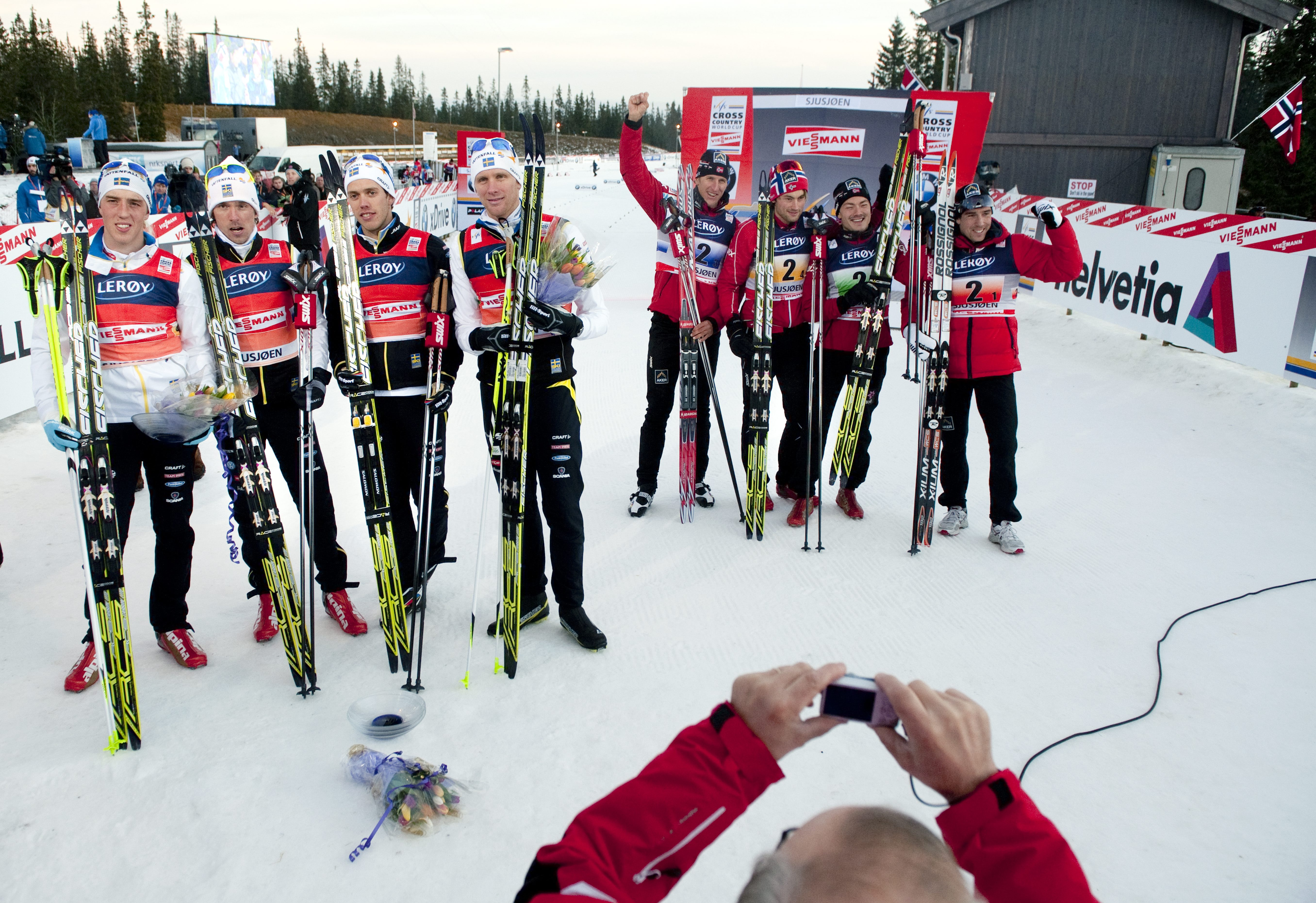 Anna Haag, Charlotte Kalla, Johan Olsson, Marcus Hellner, Petter Northug, skidor