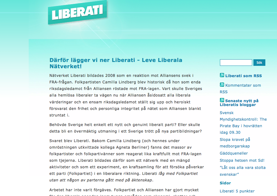 Moderaterna, Liberati, Alexander Bard, Val 2010, Centern, Folkpartiet, Liberaldemokraterna, Alliansen