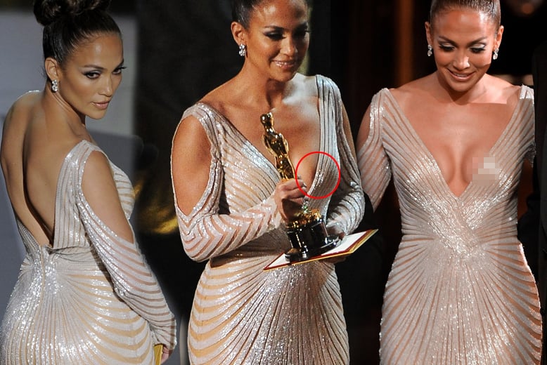 Hollywood, Oscarsgala, kändis, Bröst, Stjärna, Jennifer Lopez, Klänning