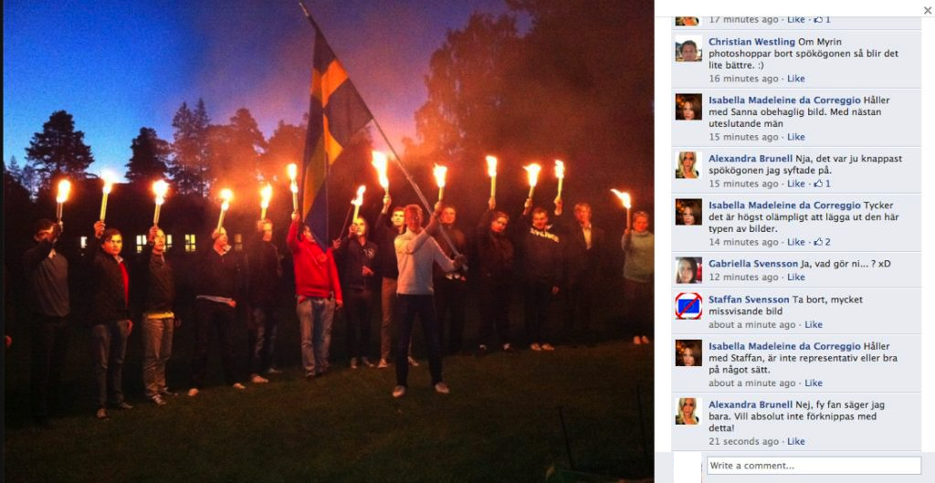 Facklor, Gustav Kasselstrand, Facebook, Flagga, SD, Sverigedemokraterna, Sverige, ku klux klan, Bilden, SDU, Bild