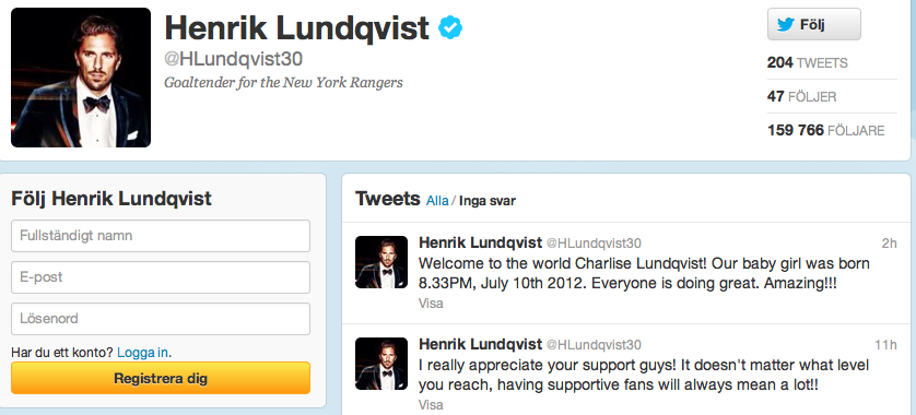New York Rangers, Hockey, Barn, Dotter, nhl, Familj, Henrik Lundqvist