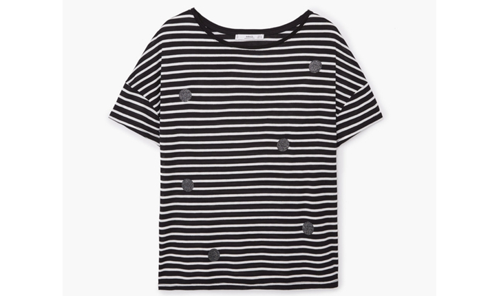Randig t-shirt att matcha med kostymbyxor från Mango, ca 200 kr