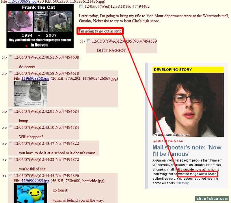 4Chan, Skolskjutning