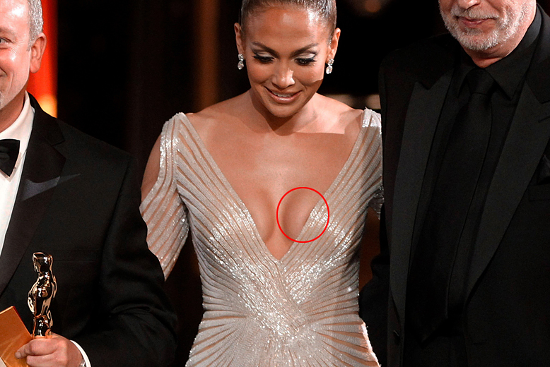 Stjärna, Jennifer Lopez, Oscarsgala, Hollywood, kändis, Klänning, Bröst