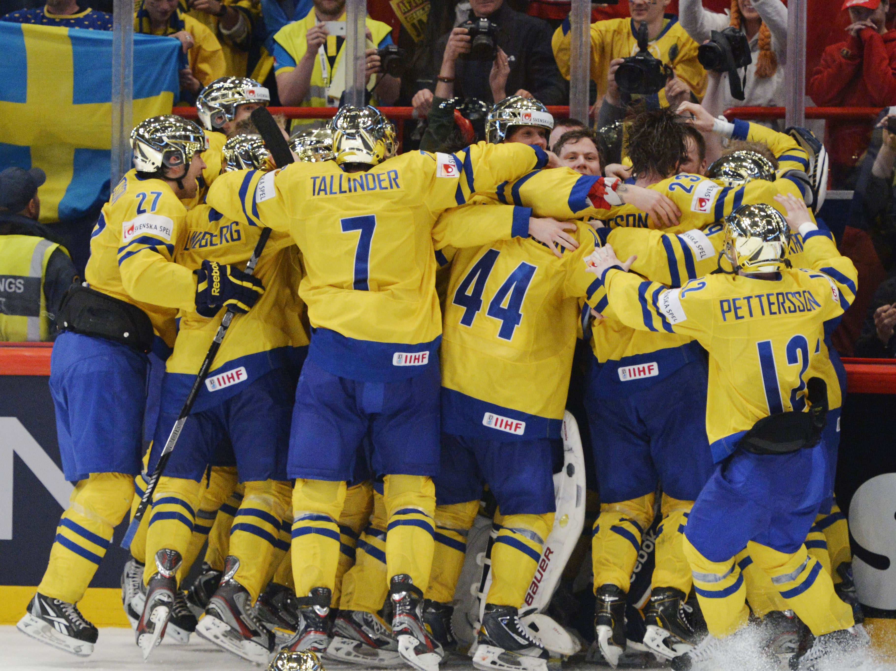 VM-guld, Schweiz, Sverige, Hockey-VM