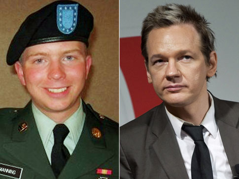 Soldaten Bradley Manning, 23, och Wikileaks grundare, Julian Assange.