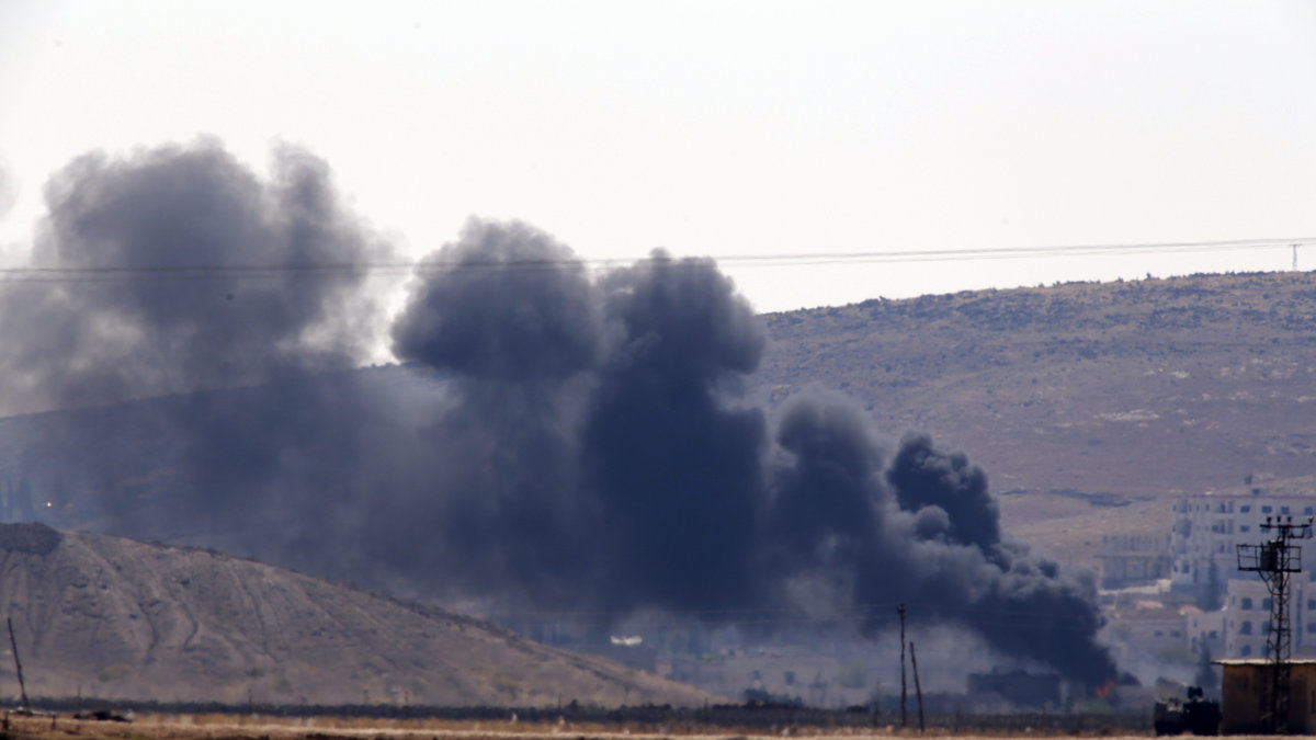 Bild från IS tidigare strider i staden Kobane.