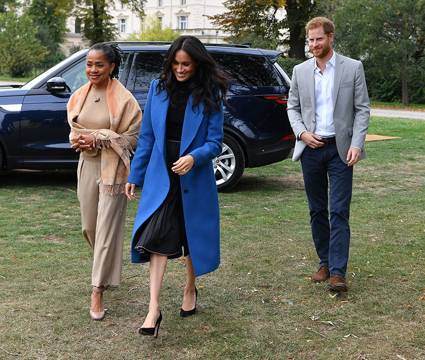 Doria Ragland, Meghan Markle och prins Harry Doria Ragland, Meghan Markle och prins Harry