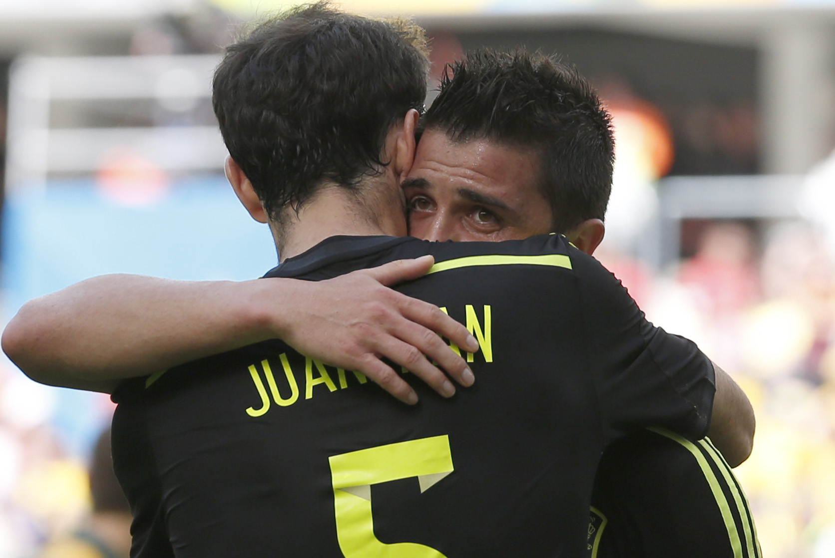 David Villa gjorde mål i sin sista match för Spanien. 