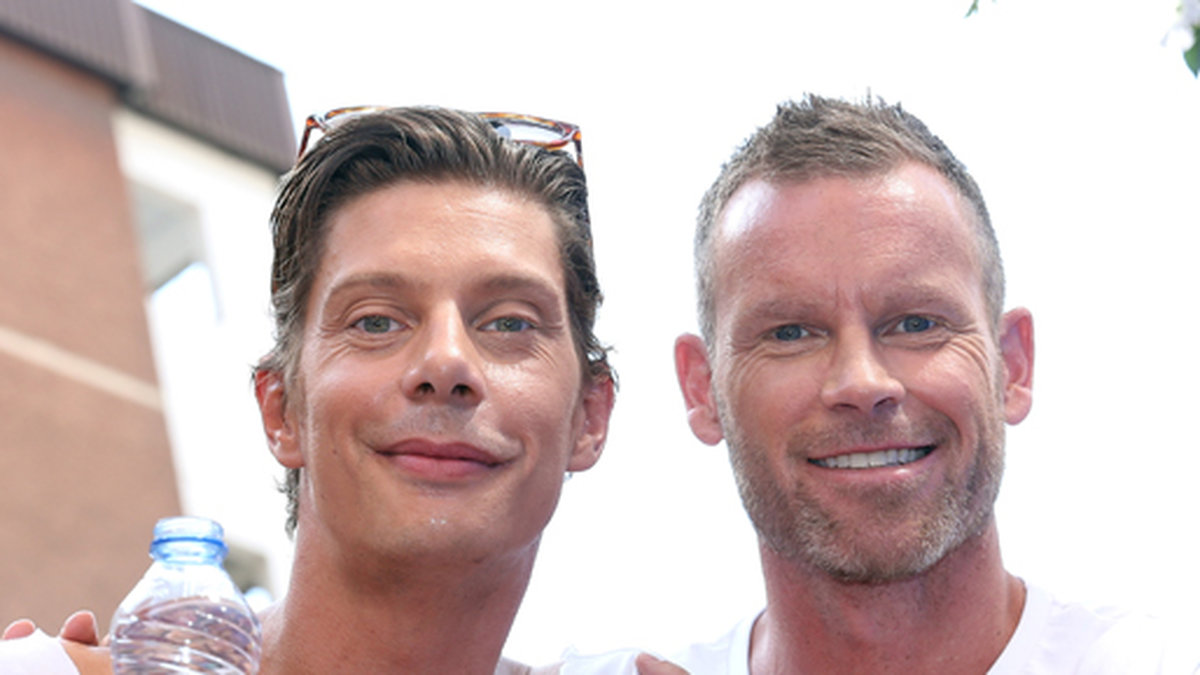 Martin och Mårten Andersson på Pridefestivalen år 2014.