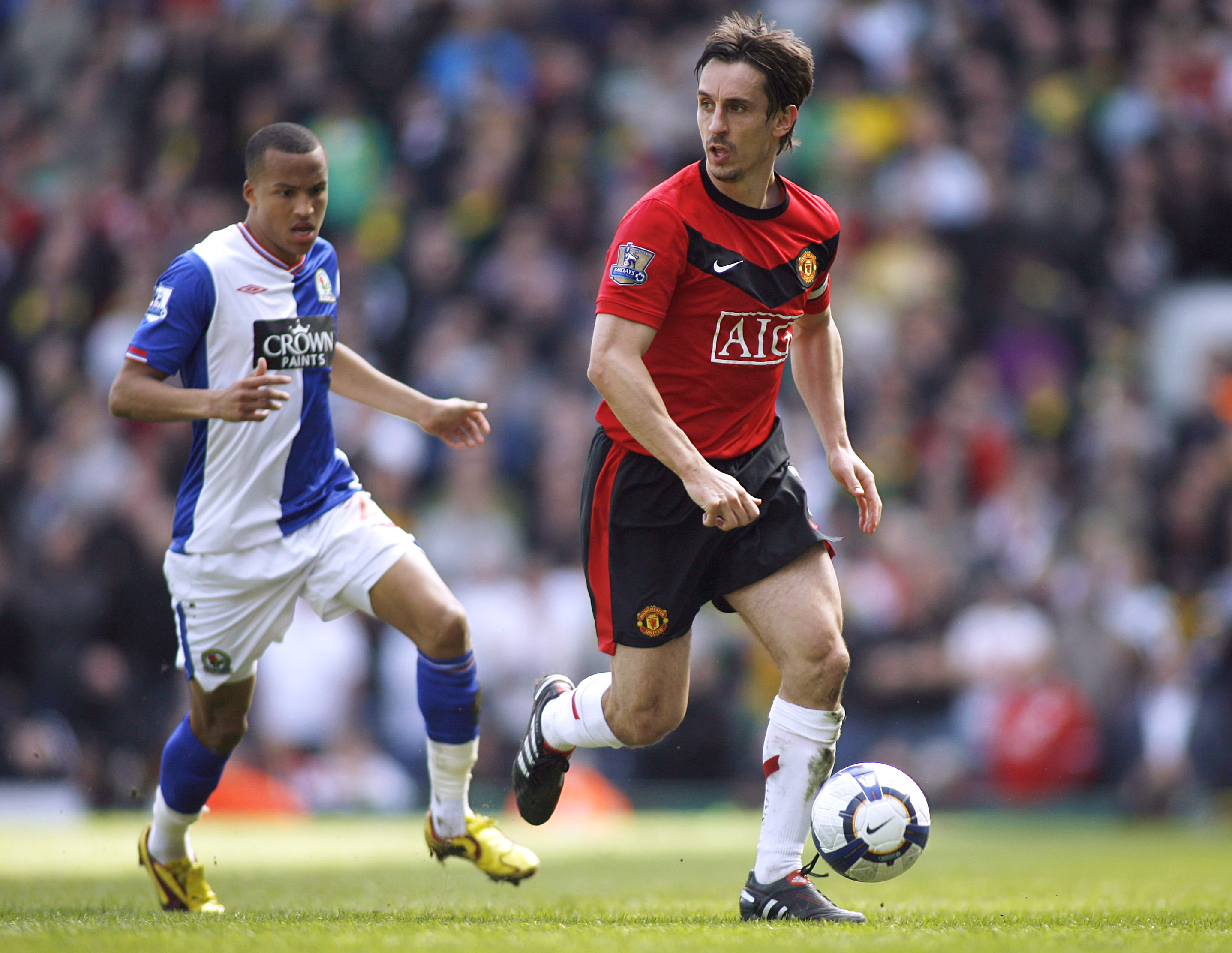 Manchester Uniteds legendariske högerback Gary Neville gjorde 109 matcher. Manchester Uniteds legendariske högerback Gary Neville gjorde 109 matcher.