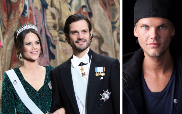 Prins Carl Philip, Avicii, Prinsessan Sofia, Tim Bergling