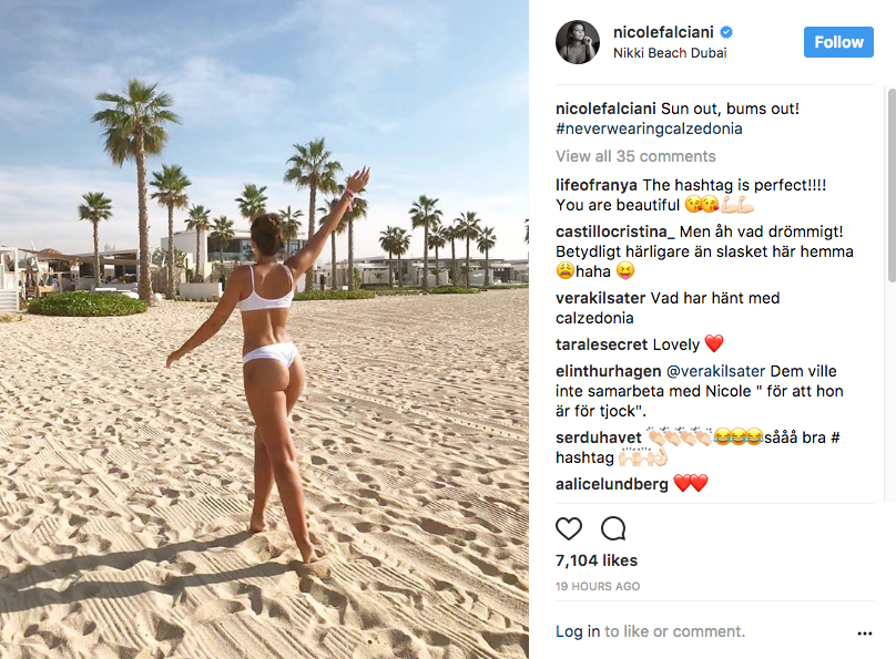 Nicole Falciani vägrar Calzedonia. Nicole Falciani vägrar Calzedonia.