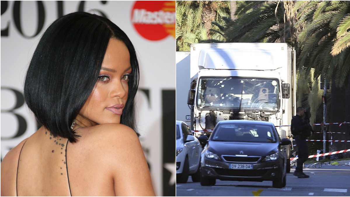 Rihanna befann sig i Nice under dådet. 