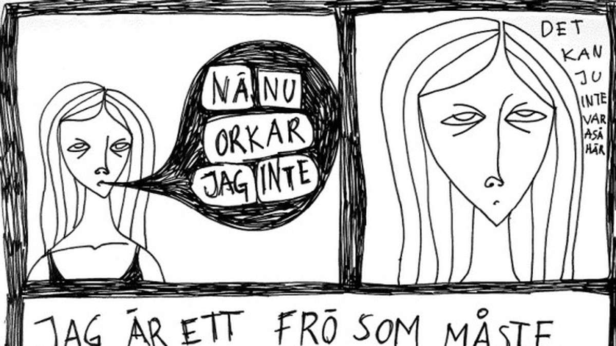 En teckning av Fanny Åström.