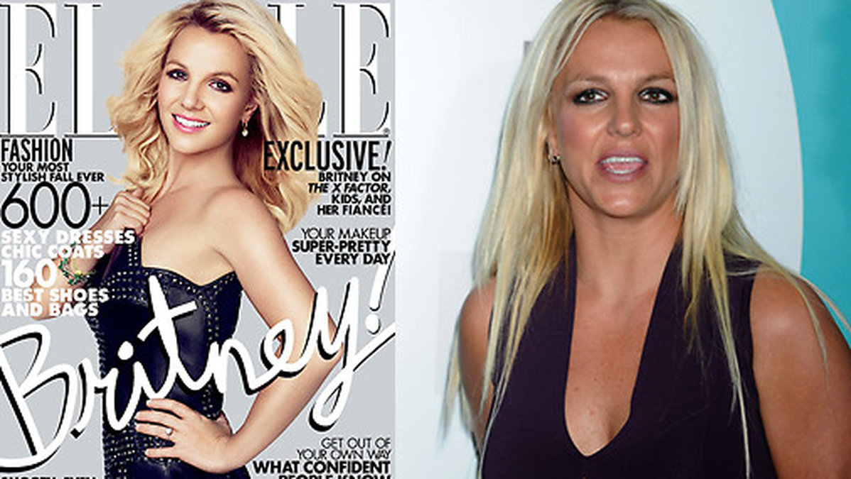Några år senare var det dags igen. Så här retuscherad var Britney på omslaget till tidningen Elle. 