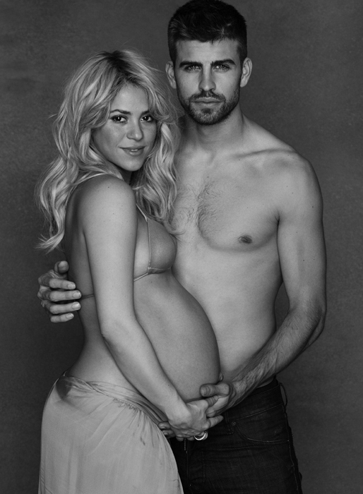 Shakira och Gerard Pique poserar till förmån för UNICEF. Shakira och Gerard Pique poserar till förmån för UNICEF.