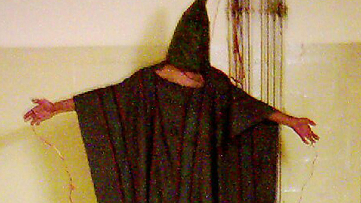 En fånge i fängelset Abu Ghraib i Baghdad. 