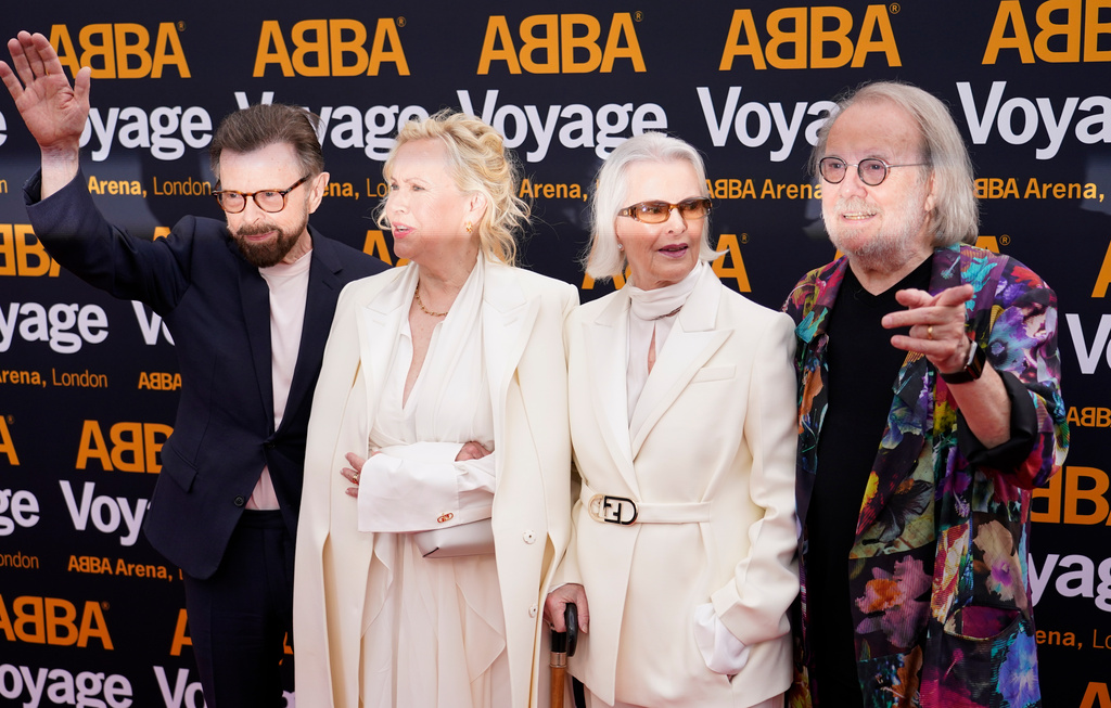 Björn Ulvaeus, Agnetha Fältskog, Anni-Frid Lyngstad och Benny Andersson är nominerade till fyra Grammy-statyetter för sin Abba-comeback. Arkivbild.