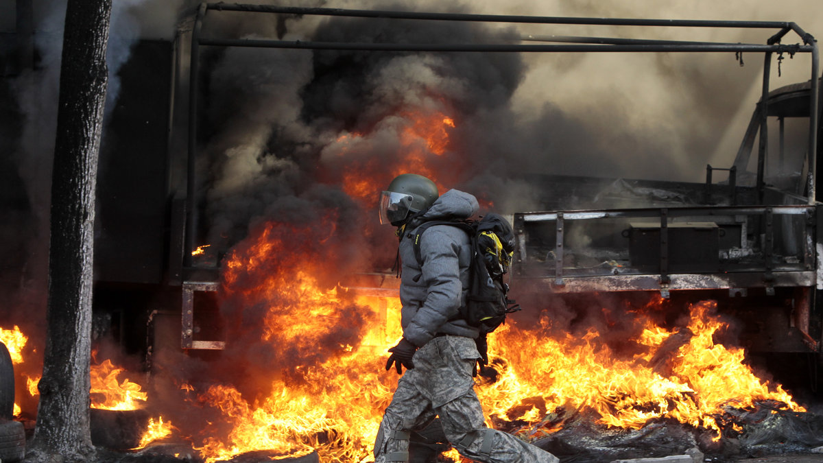 Kiev är på flera håll ett inferno.