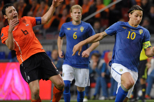 Fotboll, Holland, Mark Van Bommel, Zlatan Ibrahimovic, EM, Sverige