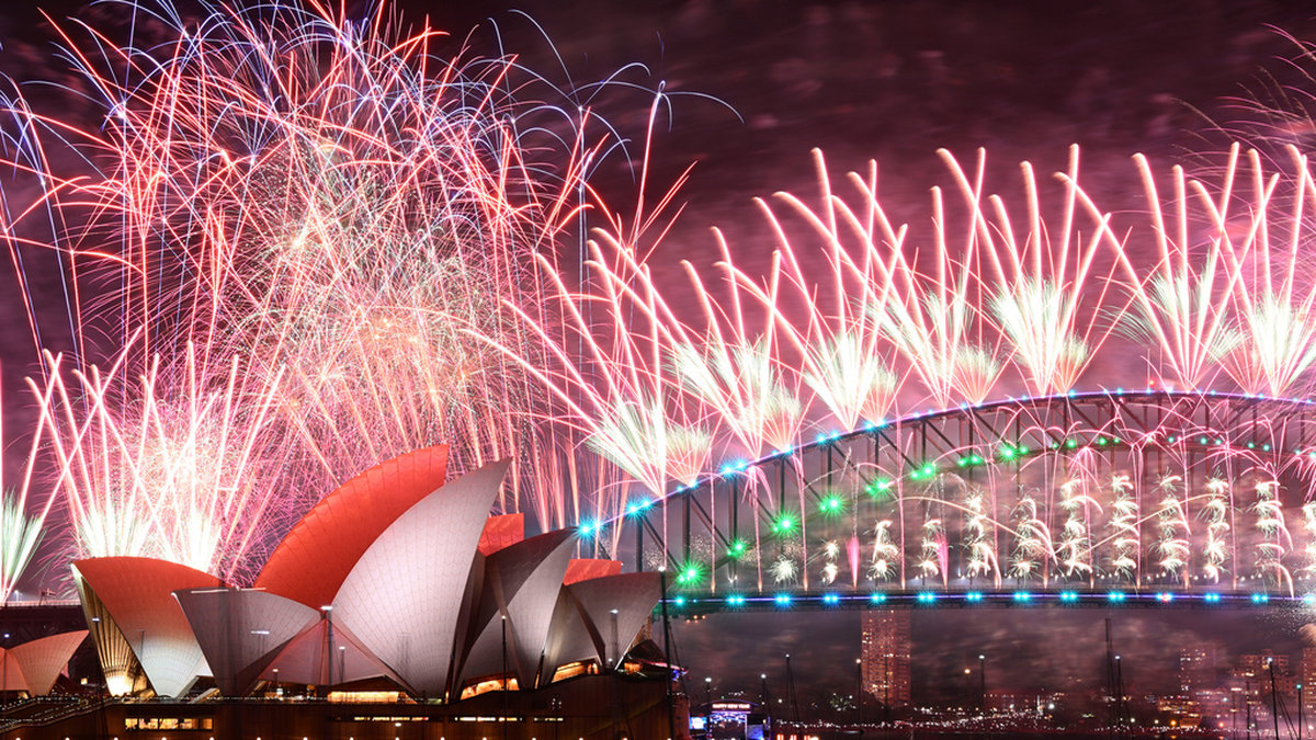 Fyrverkerier i Sydney för att markera det nya året.