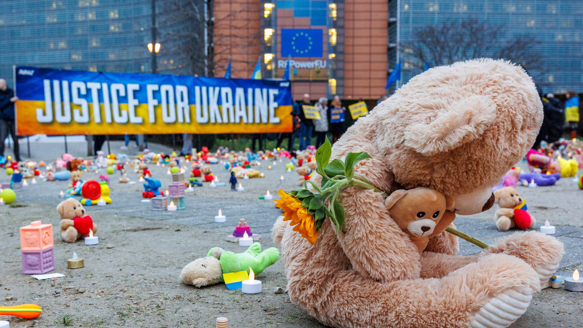 Ryssland inledde sin fullskaliga invasion i februari 2022, sedan det har minst 500 ukrianska barn dödats i kriget, enligt president Volodymyr Zelenskyjs uppgifter. Arkivbild.