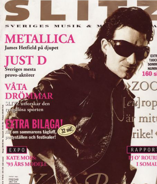 Bono från U2 Man på omslaget av Slitz