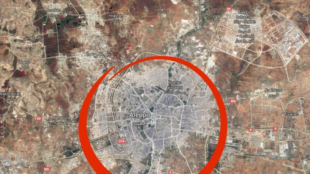 Explosionen skedde strax utanför staden Aleppo.