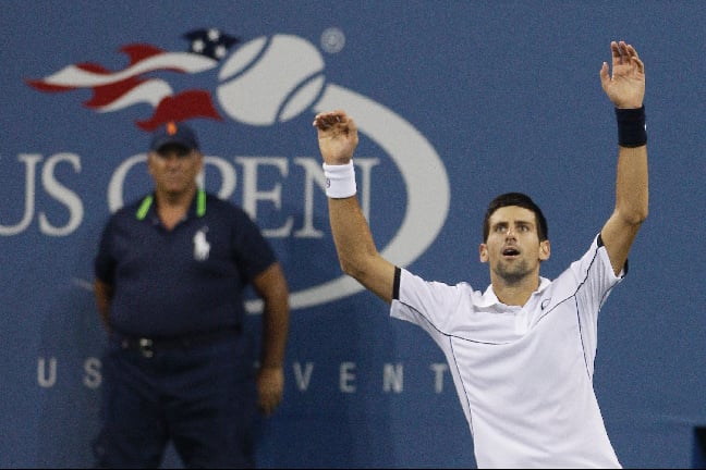Glädjen visste inga gränser i Novak Djokovics ögon.