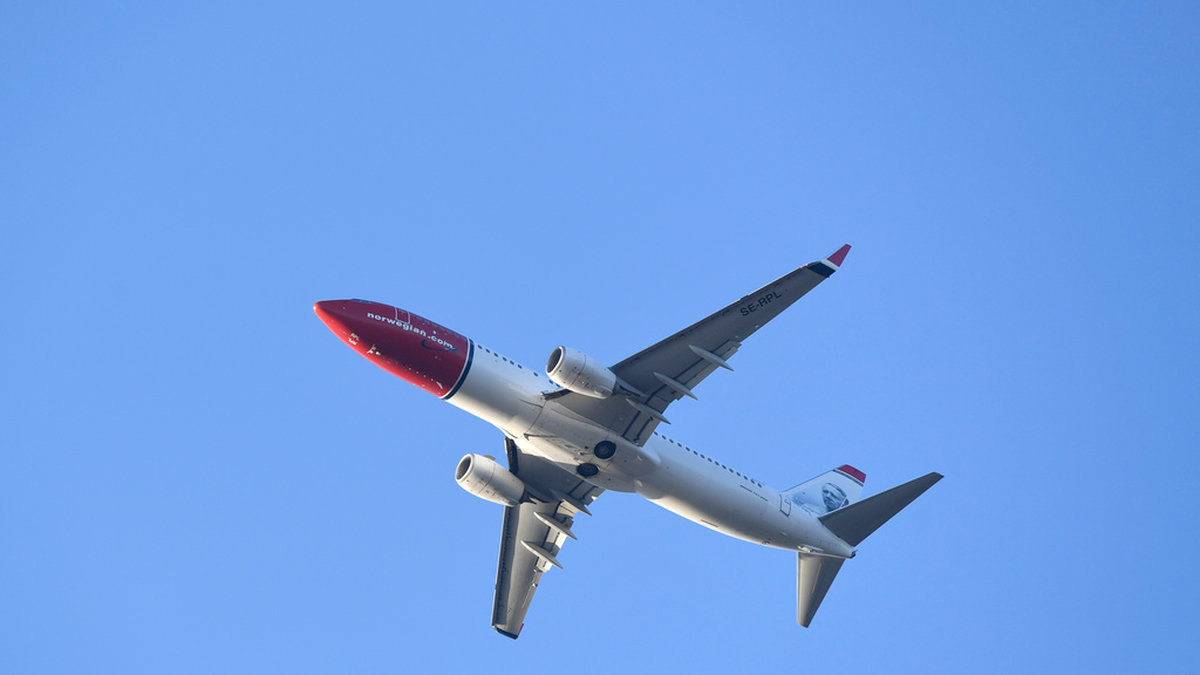 Ett passagerarflygplan från flygbolaget Norwegian. Arkivbild.