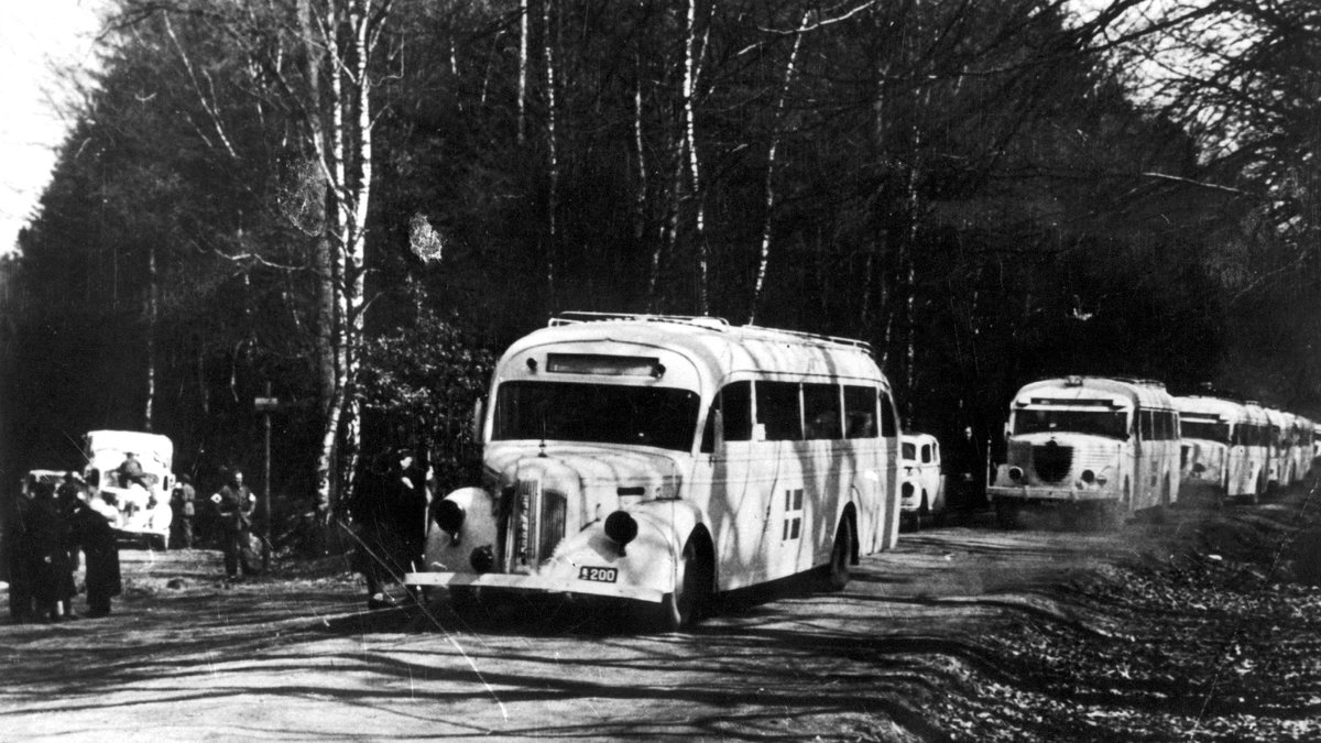 Bussarna hjälpte folk ut från Tyskland i andra världskrigets slutskede. 