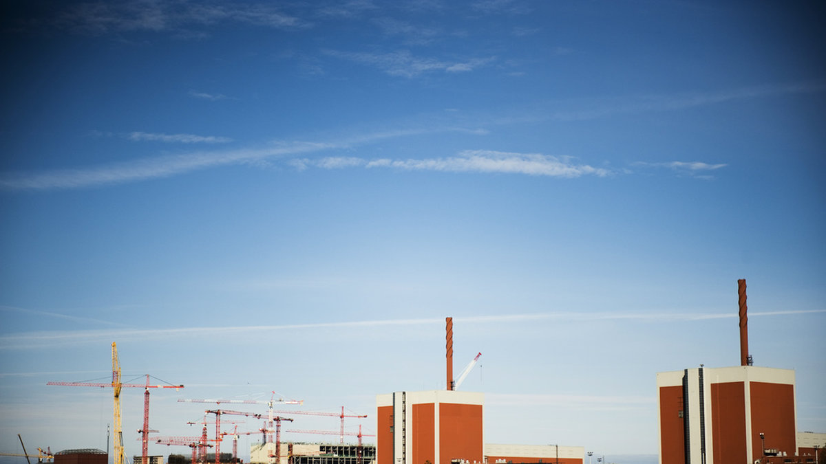 Olkiluotos kärnkraftverk under byggtiden. Arkivbild.