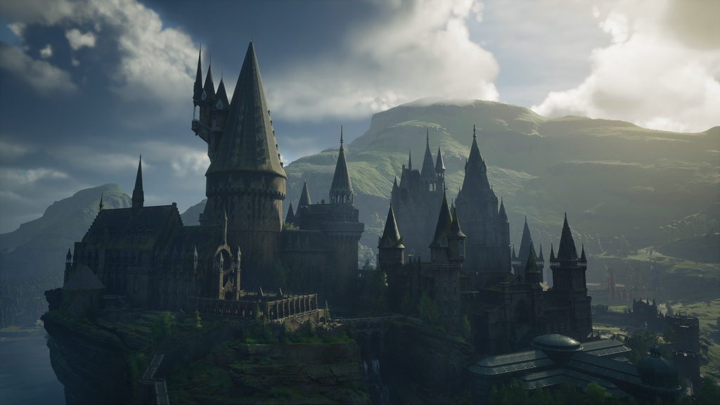 Magiskolan är enorm – det är lätt att gå vilse bland tinnar och torn. Och det är också meningen att spelaren ska kunna förlora sig i 'Hogwarts'. Pressbild.