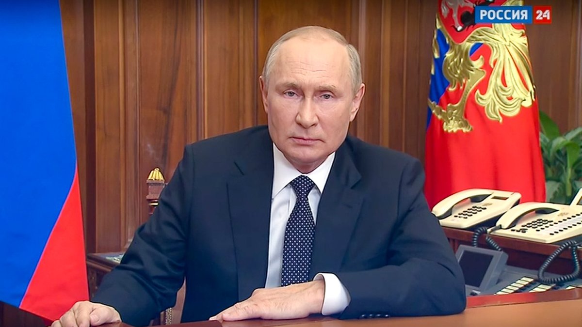 Rysslands president Vladimir Putins tal, som tolkas som eskalerande, den 21 september.