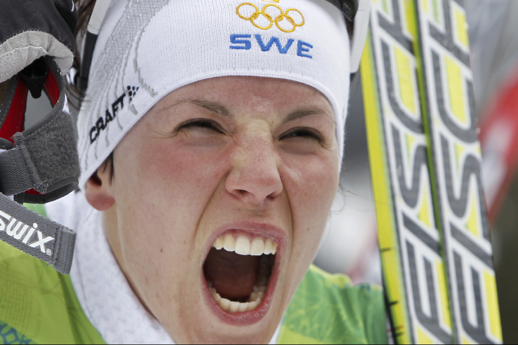 Charlotte Kalla har bärgat Sveriges första OS-guld.