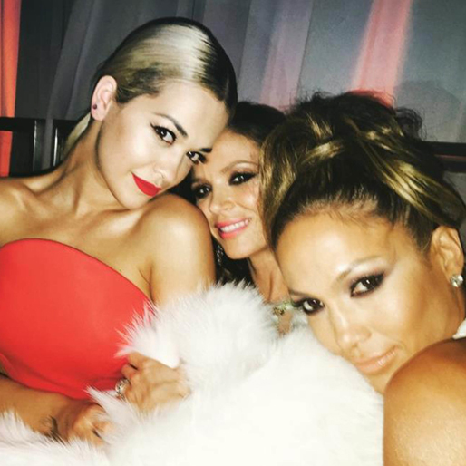 Rita Ora, Jennifer Lopez och Georgina Chapman. Rita Ora, Jennifer Lopez och Georgina Chapman.