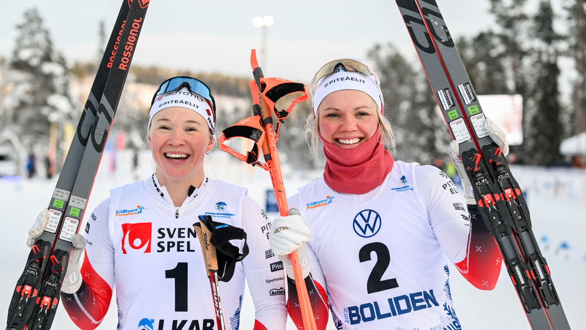 Piteås Jonna Sundling och Emma Ribom tog hem SM-guldet i sprintstafett. Arkivbild.