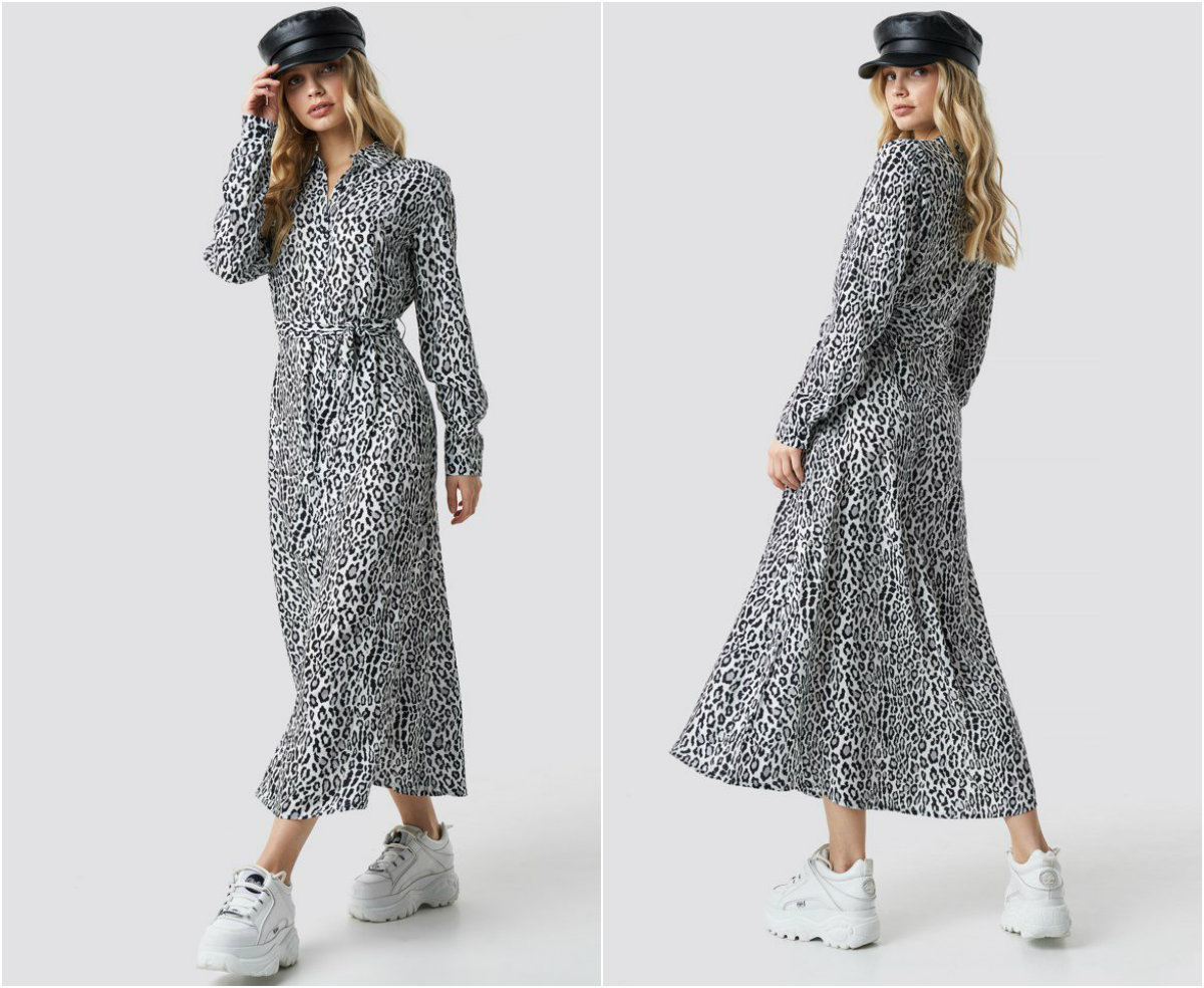 Leopardmönstrad långklänning Leopardmönstrad långklänning
