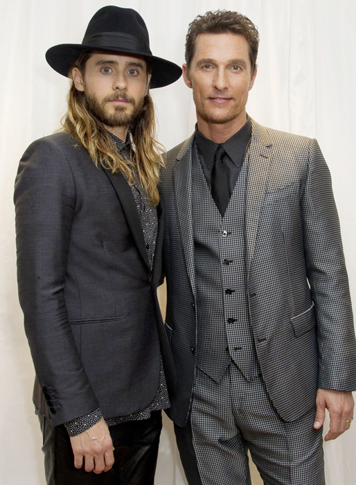 Jared Leto och Matthew McConaughey på premiären av Dallas Buyers Club i London. Jared Leto och Matthew McConaughey på premiären av Dallas Buyers Club i London.