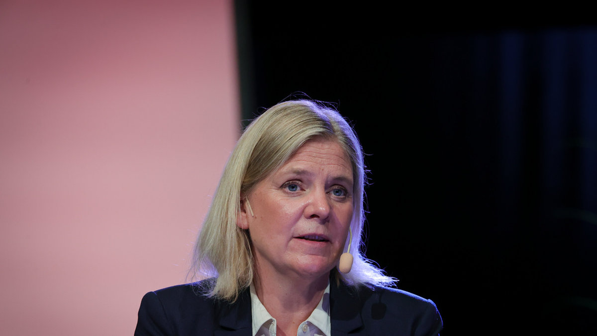 Statsminister och socialdemokraternas partiledare Magdalena Andersson under Equmeniakyrkans partiledarutfrågning på söndagen.